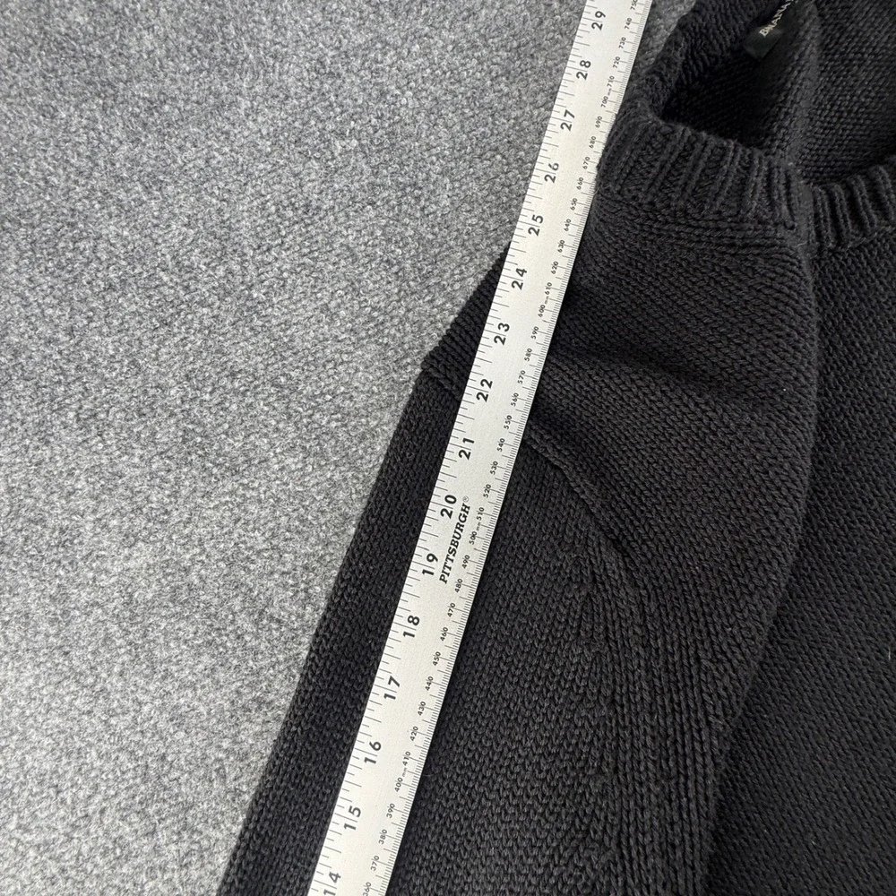 Banana Republic Mens Black Shaker Stitch Crew Neck Sweater Size S Cotton Blend